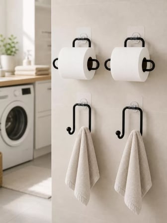 Banyo ve Mutfak İçin 4 Parça Set 2 Adet Kağıtlık 2 Adet Havlu Askısı