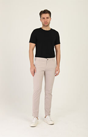 Erkek Likralı Esnek Pamuklu Chino Pantolon