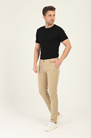 Erkek Likralı Esnek Pamuklu Chino Pantolon