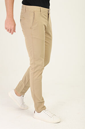 Erkek Likralı Esnek Pamuklu Chino Pantolon