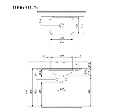 Bocchi Scala Tezgahaltı Lavabo 55 cm Mat Gri 1006-006-0125