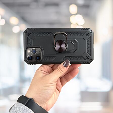 İPHONE 11 PRO YÜZÜKLÜ STANDLI TLP TANK KILIF  (ARMOR MILITARY CASE)