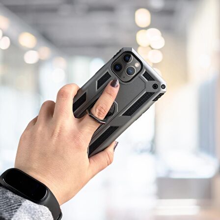 İPHONE 11 PRO YÜZÜKLÜ STANDLI TLP TANK KILIF  (ARMOR MILITARY CASE)