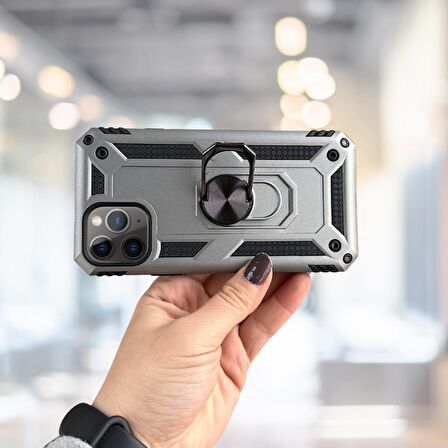 İPHONE 11 PRO YÜZÜKLÜ STANDLI TLP TANK KILIF  (ARMOR MILITARY CASE)