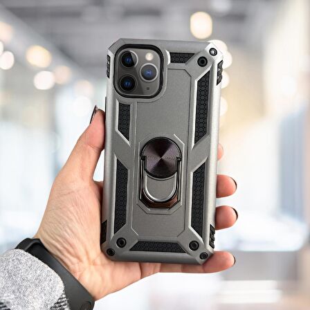 İPHONE 11 PRO YÜZÜKLÜ STANDLI TLP TANK KILIF  (ARMOR MILITARY CASE)