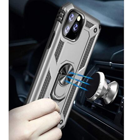 İPHONE 11 PRO YÜZÜKLÜ STANDLI TLP TANK KILIF  (ARMOR MILITARY CASE)