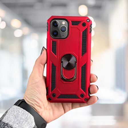 İPHONE 11 PRO YÜZÜKLÜ STANDLI TLP TANK KILIF  (ARMOR MILITARY CASE)