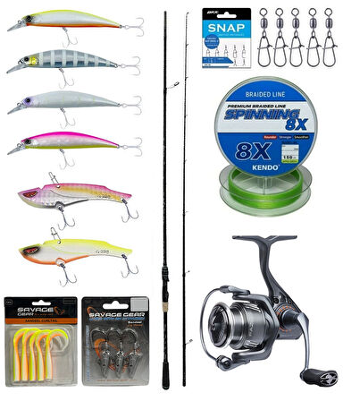 Yek Outdoor Pro Spin Seti Kendo Kenshi Pro 2.65m 10-35gr Olta Kamışı&Savage Gear Fazor 4000 Olta Makinesi