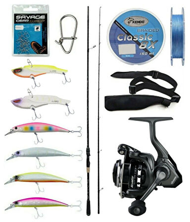 Yek Outdoor Spin Olta Seti Kendo Kenshi Pro 2.73m 12-45gr Olta Kamışı&Okuma Acuador ACU-4000A 3+1BB Olta Makinesi