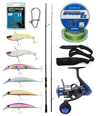 Yek Outdoor Spin Olta Seti Kendo Kenshi Pro 2.73m 12-45gr Olta Kamışı&Okuma Safina 3000A Olta Makinesi