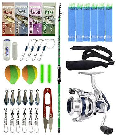 Yek Outdoor Tekne Olta Seti Kendo Spider Boat 2.10cm Olta Kamışı&Okuma ARIA-6000a Olta Makinesi