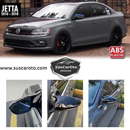 Vw Jetta MK6 2011 Sonrası Batman Yarasa Ayna Kapağı Piano Black ABS Plastik