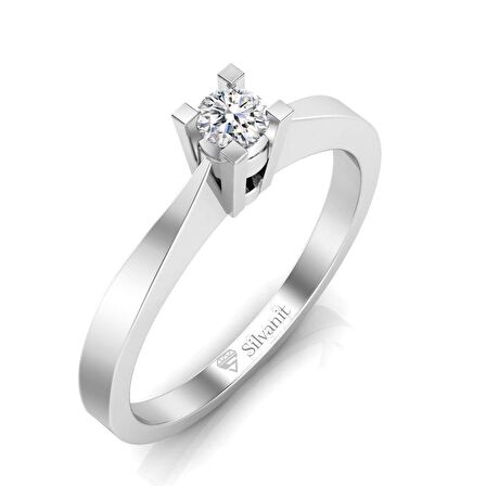 0,12 Karat Pırlanta Tektaş Yüzük