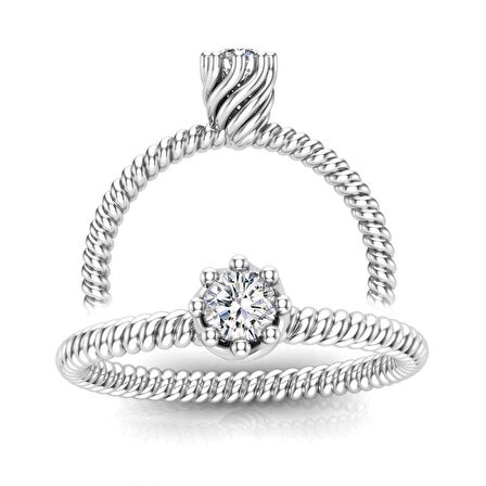 0,15 Karat Pırlanta Tektaş Yüzük