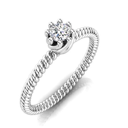 0,15 Karat Pırlanta Tektaş Yüzük