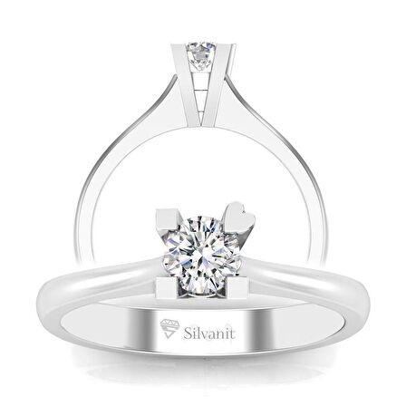 0,30 Karat F Renk Uluslararası Sertifikalı Pırlanta Tektaş Yüzük