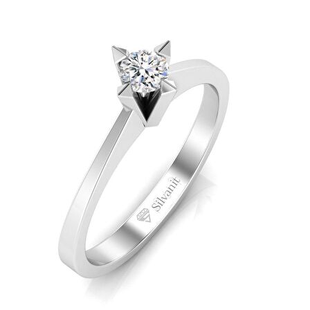 0,13 Karat Pırlanta Tektaş Yüzük