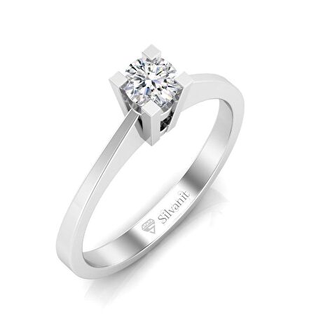 0,30 Karat F Renk Uluslararası Sertifikalı Pırlanta Tektaş Yüzük