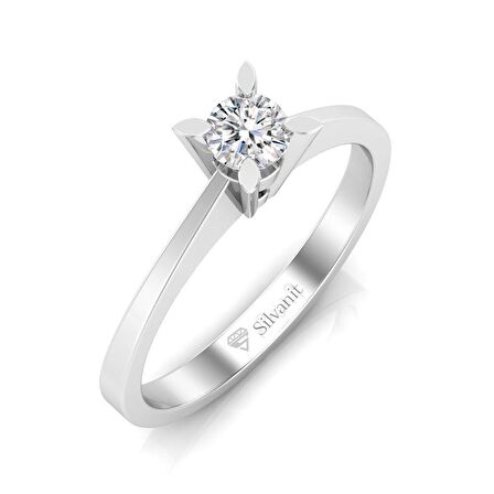 0,30 Karat F Renk Uluslararası Sertifikalı Pırlanta Tektaş Yüzük