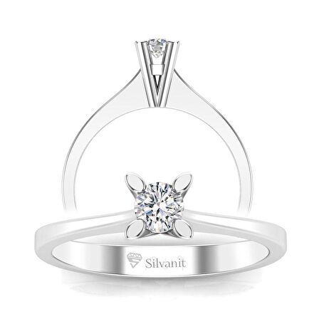 0,18 Karat Pırlanta Tektaş Yüzük