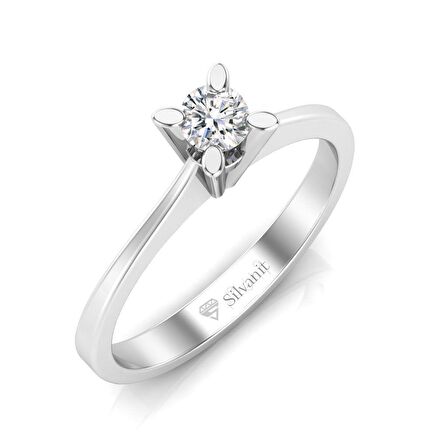 0,18 Karat Pırlanta Tektaş Yüzük