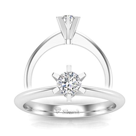 0,30 Karat D Renk Uluslararası Sertifikalı Pırlanta Tektaş Yüzük