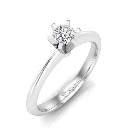 0,30 Karat D Renk Uluslararası Sertifikalı Pırlanta Tektaş Yüzük