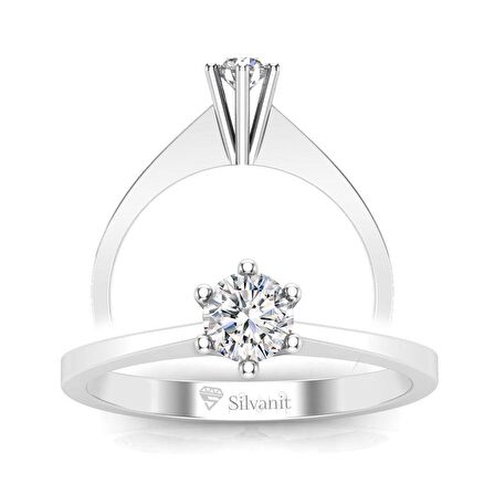 0,40 Karat F Renk Uluslararası Sertifikalı Pırlanta Tektaş Yüzük