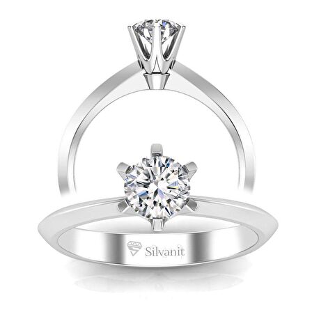 0,50 Karat F Renk Uluslararası Sertifikalı Pırlanta Tektaş Yüzük