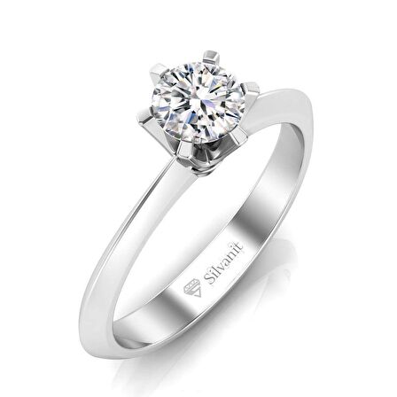 0,50 Karat F Renk Uluslararası Sertifikalı Pırlanta Tektaş Yüzük