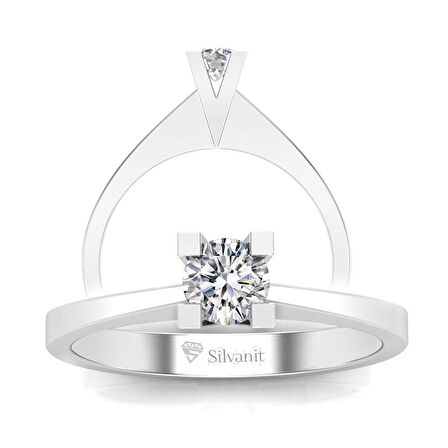 0,40 Karat F Renk Uluslararası Sertifikalı Pırlanta Tektaş Yüzük