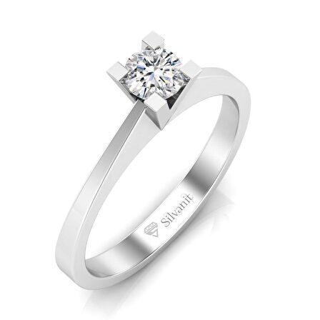 0,40 Karat F Renk Uluslararası Sertifikalı Pırlanta Tektaş Yüzük