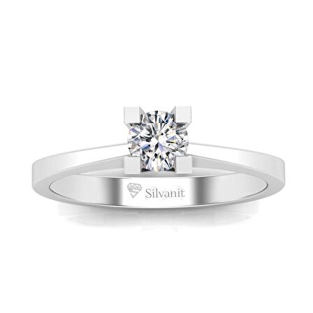 0,40 Karat F Renk Uluslararası Sertifikalı Pırlanta Tektaş Yüzük