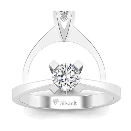 0,50 Karat F Renk Uluslararası Sertifikalı Tektaş Pırlanta Yüzük