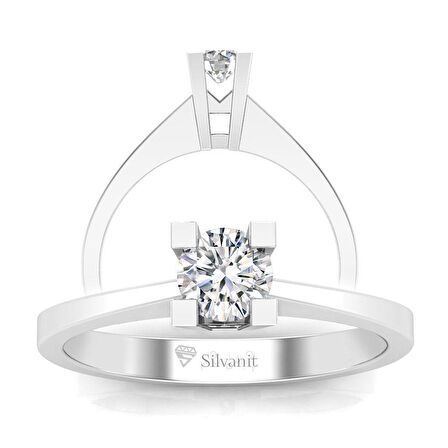 0.50 Karat F Renk Uluslararası Sertifikalı Pırlanta Tektaş Yüzük