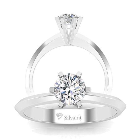 0,60 Karat F Renk Uluslararası Sertifikalı Pırlanta Tektaş Yüzük