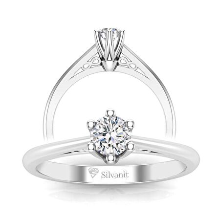 0,40 Karat F Renk Uluslararası Sertifikalı Pırlanta Tektaş Yüzük