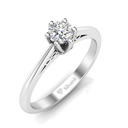 0,40 Karat F Renk Uluslararası Sertifikalı Pırlanta Tektaş Yüzük