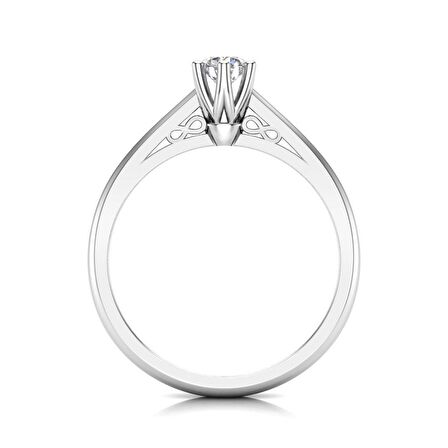 0,40 Karat F Renk Uluslararası Sertifikalı Pırlanta Tektaş Yüzük