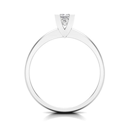 0,50 Karat G Renk Uluslararası Sertifikalı Pırlanta Prenses Yüzük