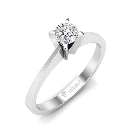 0,30 Karat F Renk Uluslararası Sertifikalı Pırlanta Tektaş Yüzük