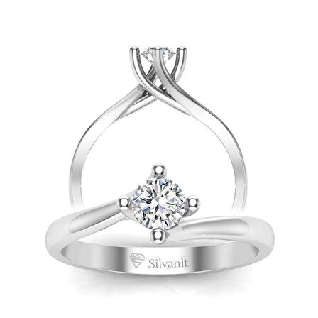 0.40 Karat G Renk Uluslararası Sertifikalı Pırlanta Tektaş Yüzük