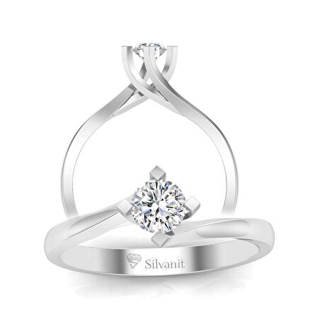 0,30 Karat F Renk Uluslararası Sertifikalı Pırlanta Tektaş Yüzük