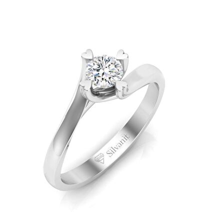 0,30 Karat F Renk Uluslararası Sertifikalı Pırlanta Tektaş Yüzük