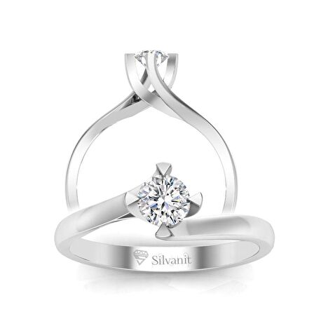 0,30 Karat F Renk Uluslararası Sertifikalı Pırlanta Tektaş Yüzük