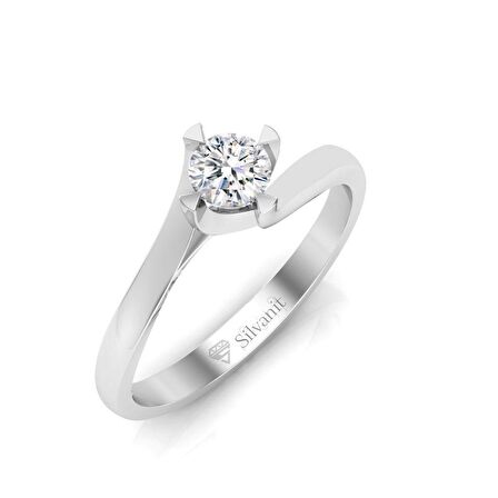 0,30 Karat F Renk Uluslararası Sertifikalı Pırlanta Tektaş Yüzük