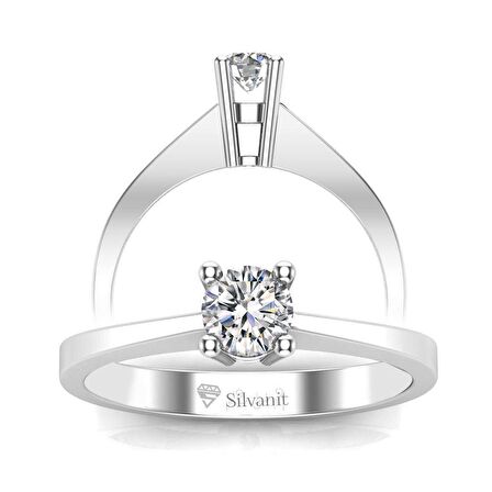 0,50 Karat H Renk Uluslararası Sertifikalı Pırlanta Tektaş Yüzük