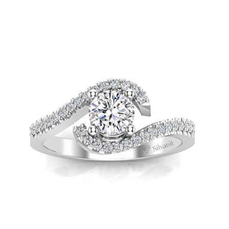 0,50 Karat G Renk Uluslararası Sertifikalı Pırlanta Tektaş Yüzük