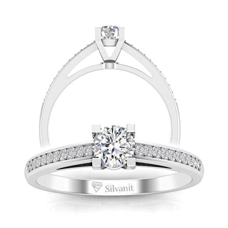 0,50 Karat F Renk Uluslararası Sertifikalı Pırlanta Tektaş Yüzük