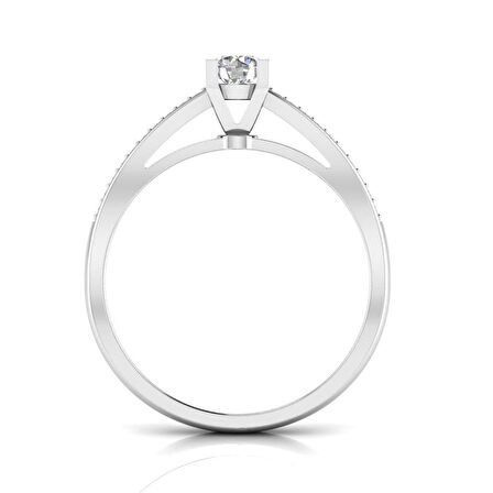 0,50 Karat F Renk Uluslararası Sertifikalı Pırlanta Tektaş Yüzük